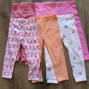 2T Colorful Girls Leggings Bundle (6 Pairs